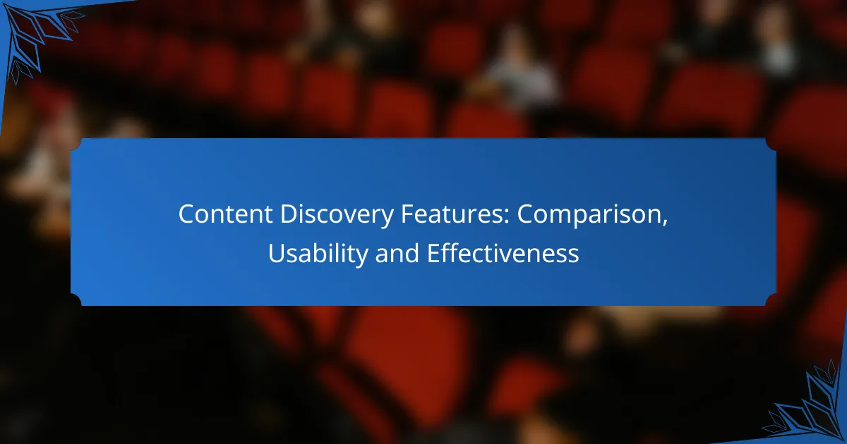 Content Discovery Features: Comparison, Usability and Effectiveness