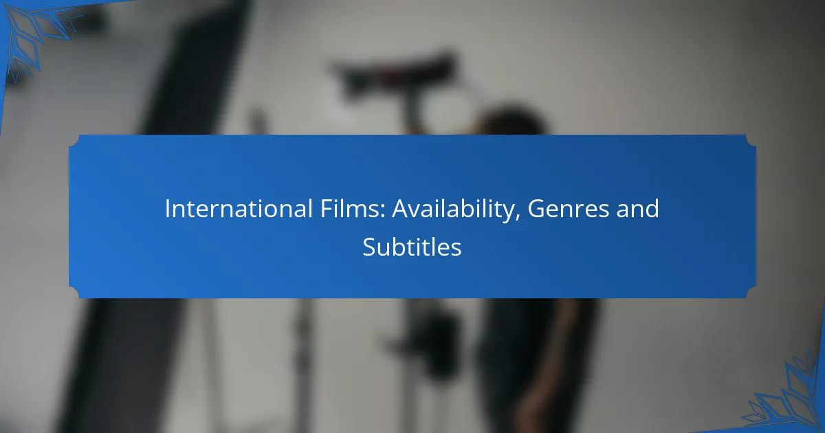 International Films: Availability, Genres and Subtitles