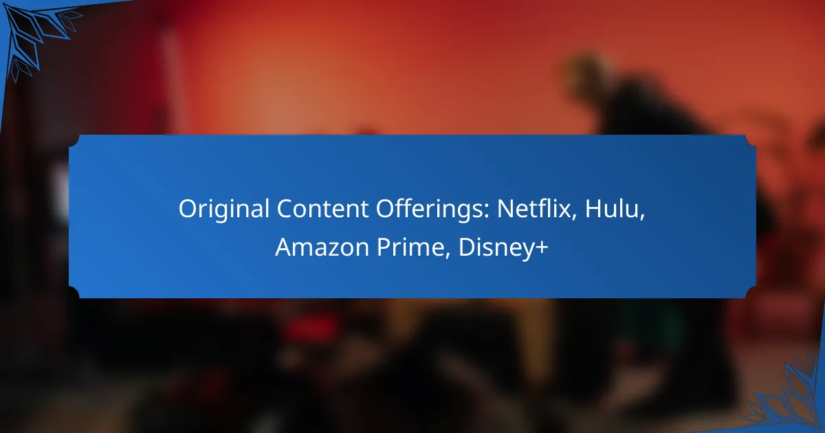 Original Content Offerings: Netflix, Hulu, Amazon Prime, Disney+