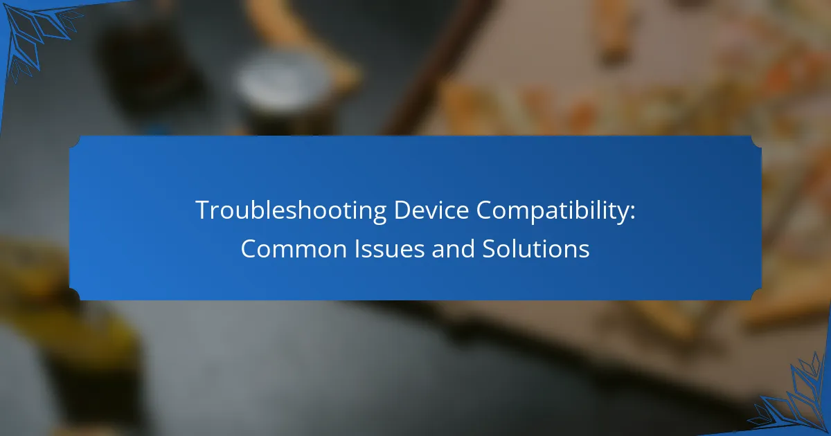 Troubleshooting Device Compatibility: Common Issues and Solutions