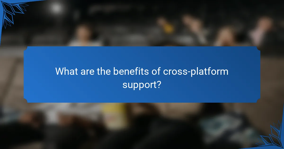 What are the benefits of cross-platform support?