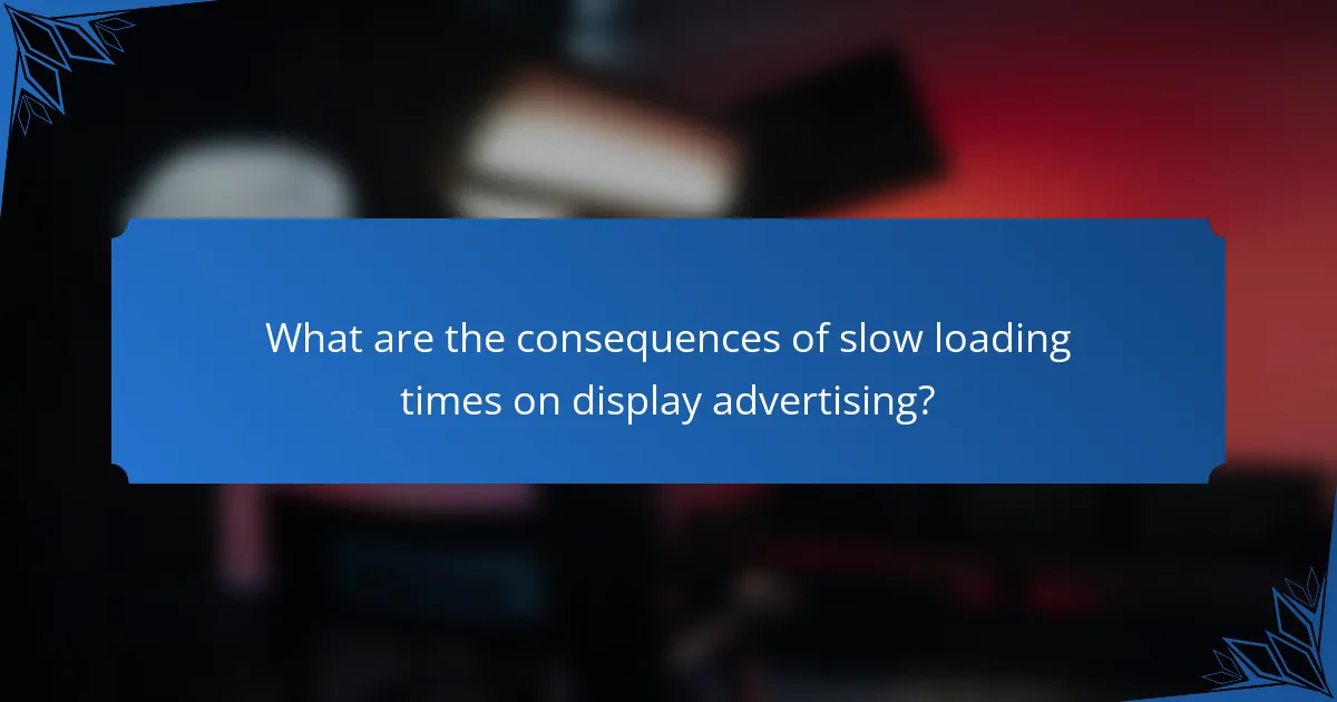 What are the consequences of slow loading times on display advertising?