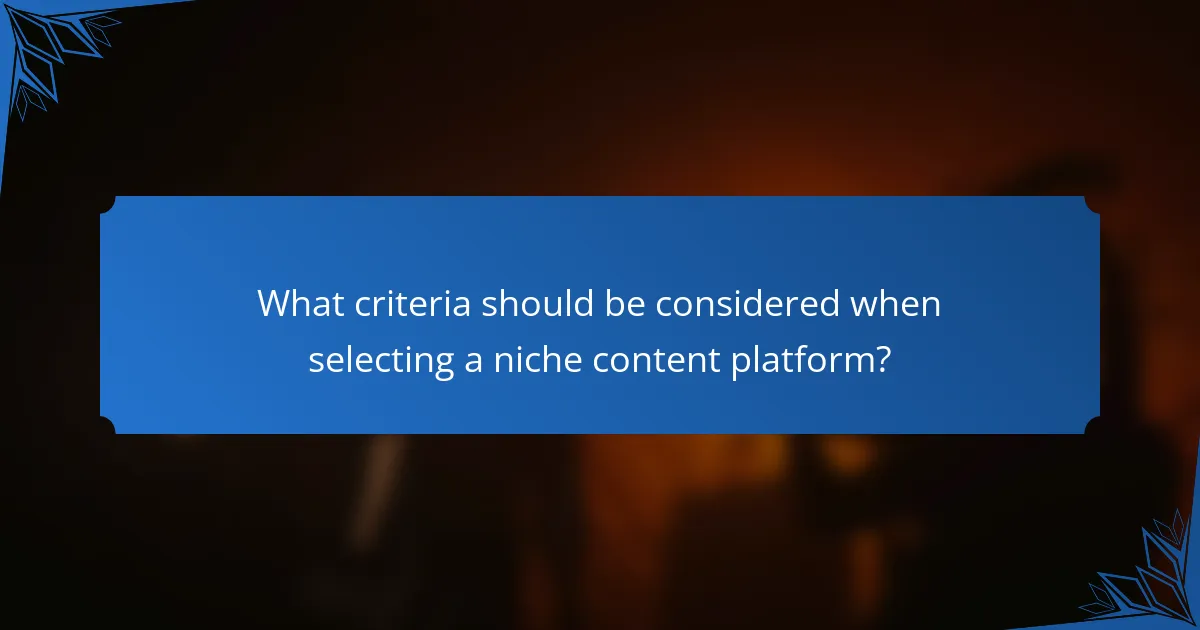 What criteria should be considered when selecting a niche content platform?