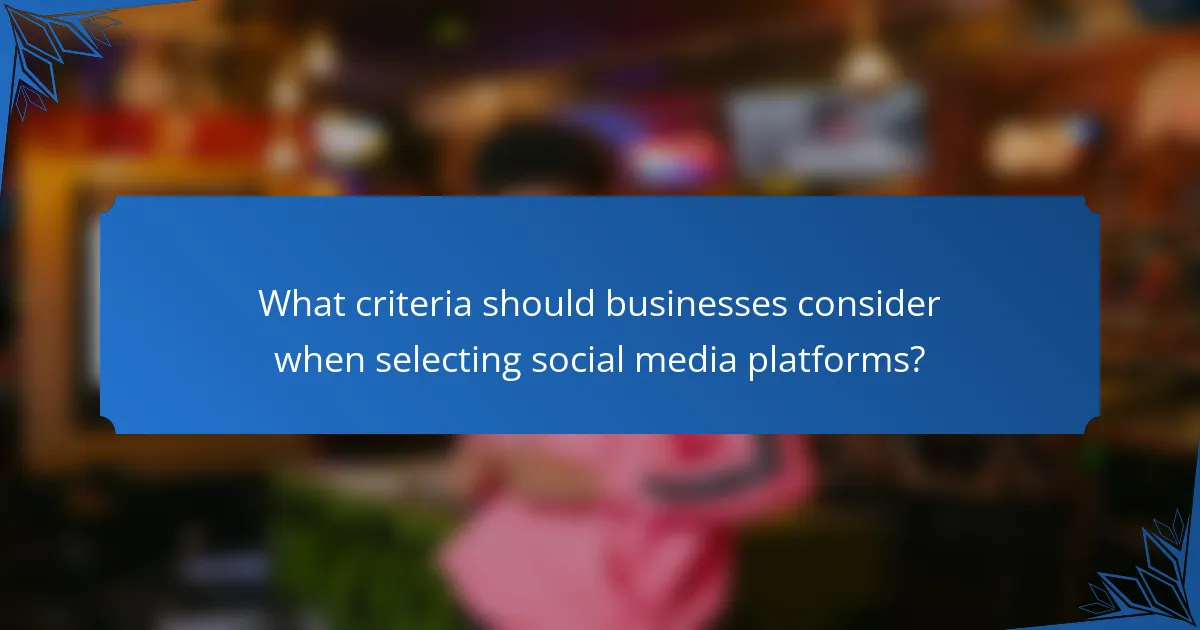 What criteria should businesses consider when selecting social media platforms?