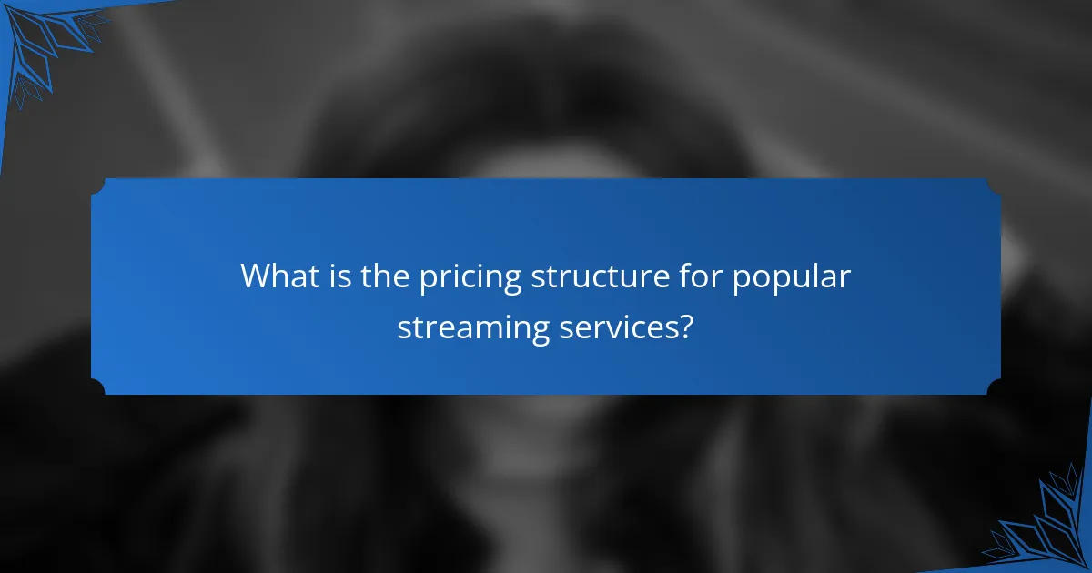 What is the pricing structure for popular streaming services?