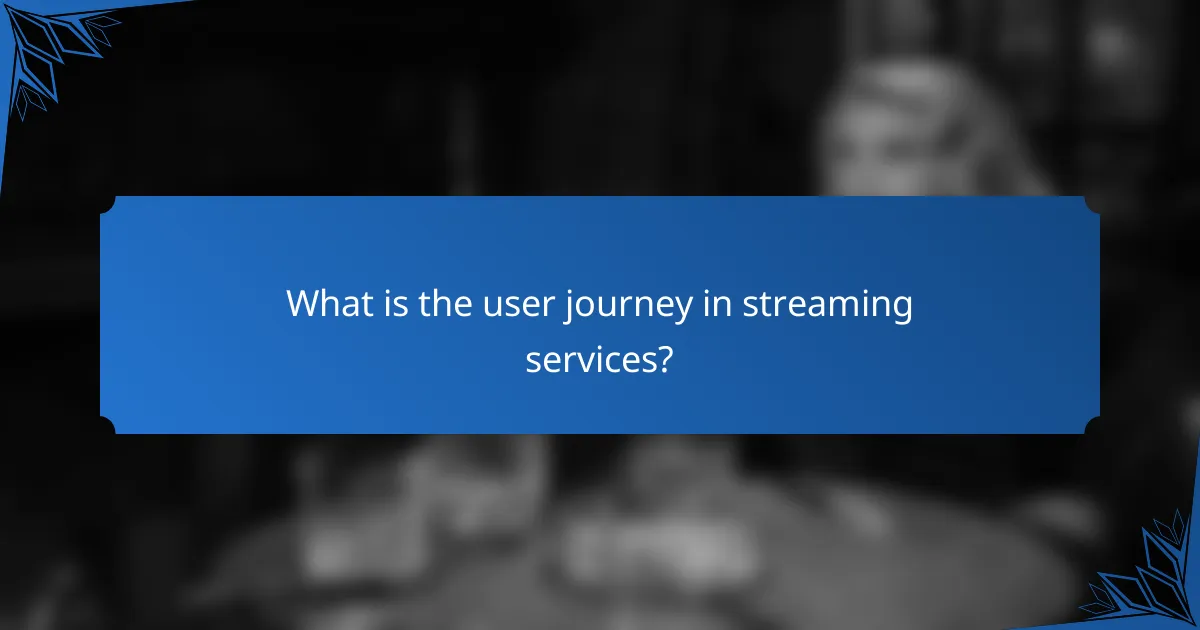 What is the user journey in streaming services?