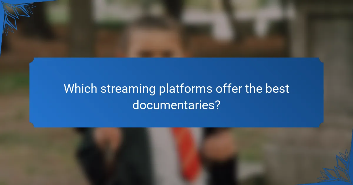 Which streaming platforms offer the best documentaries?